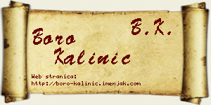 Boro Kalinić vizit kartica